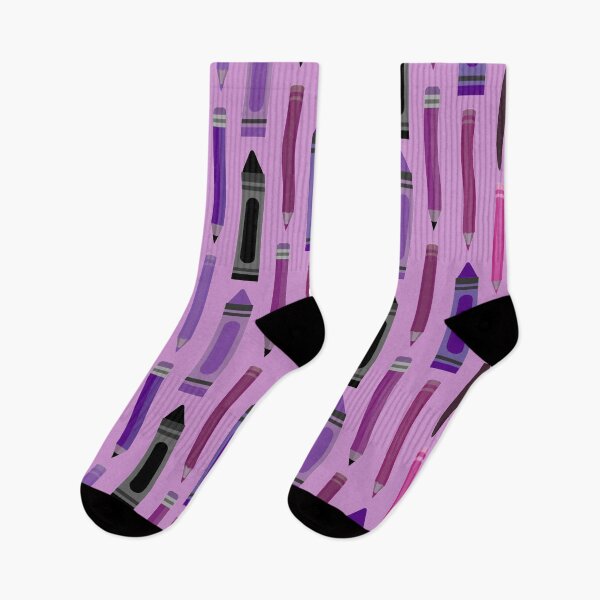 Item preview, Art Class Essentials – Retro Crayons, Pencils & Brushes Pattern | Purple designed and sold by Frohyou.
