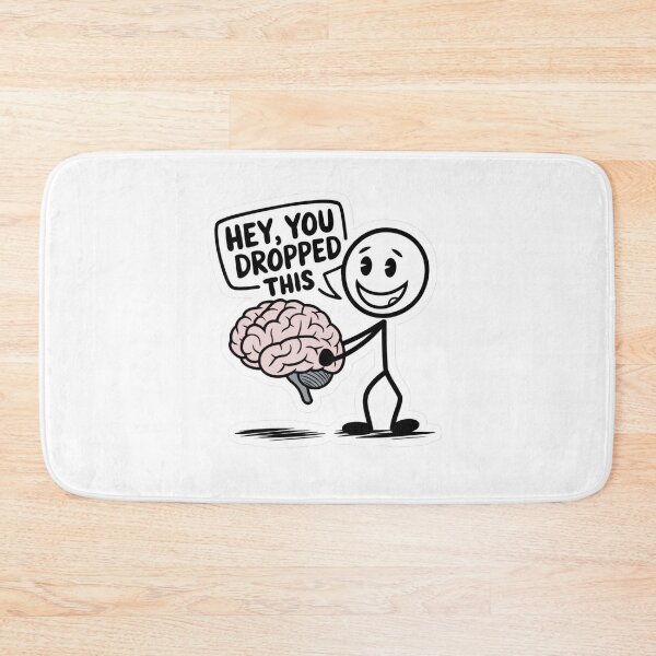 Item preview, Funny Brain Dropped This Meme – Sarcastic Mental Health Humor Cartoon designed and sold by Kruti Collection.