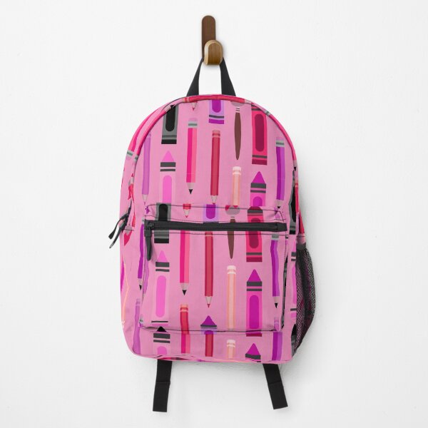Item preview, Art Class Essentials – Retro Crayons, Pencils & Brushes Pattern | Pink designed and sold by Frohyou.