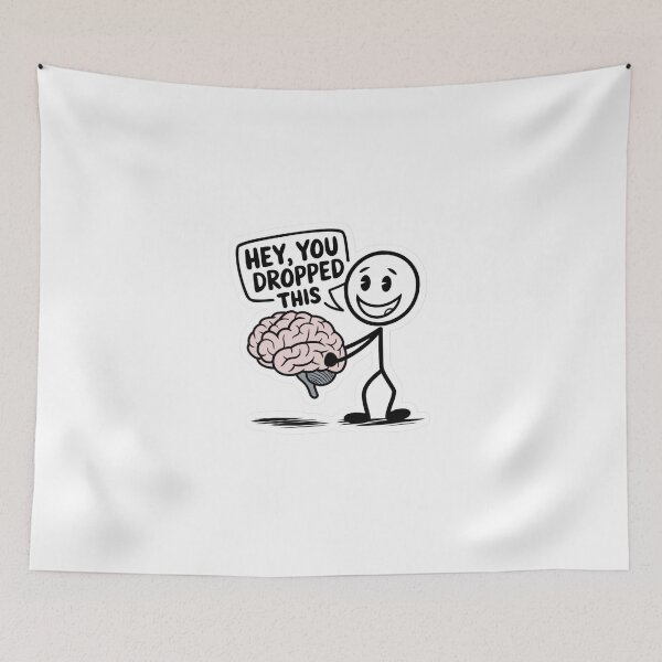 Item preview, Funny Brain Dropped This Meme – Sarcastic Mental Health Humor Cartoon designed and sold by Kruti Collection.