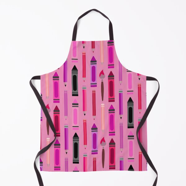 Item preview, Art Class Essentials – Retro Crayons, Pencils & Brushes Pattern | Pink designed and sold by Frohyou.