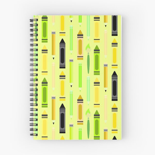 Item preview, Art Class Essentials – Retro Crayons, Pencils & Brushes Pattern | Chartreuse designed and sold by Frohyou.