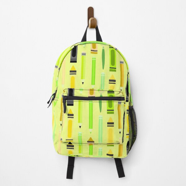 Item preview, Art Class Essentials – Retro Crayons, Pencils & Brushes Pattern | Chartreuse designed and sold by Frohyou.