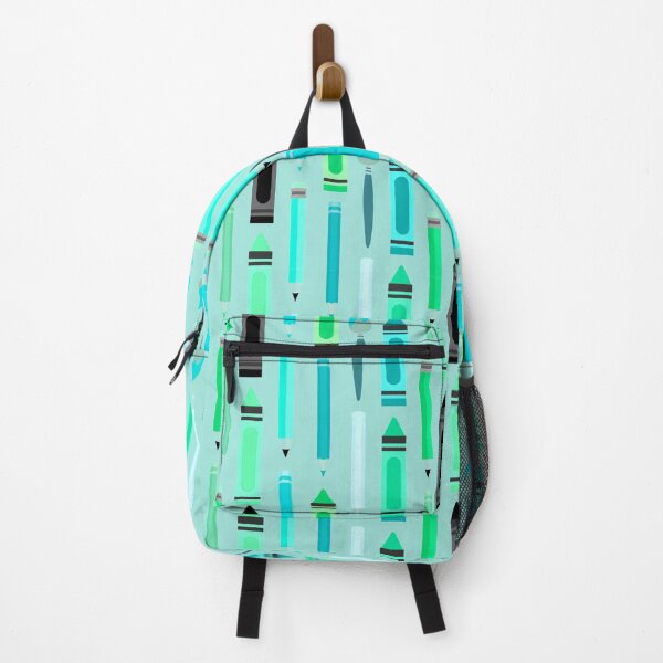 Item preview, Art Class Essentials – Retro Crayons, Pencils & Brushes Pattern | Teal designed and sold by Frohyou.