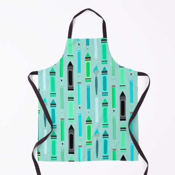 Item preview, Art Class Essentials – Retro Crayons, Pencils & Brushes Pattern | Teal designed and sold by Frohyou.
