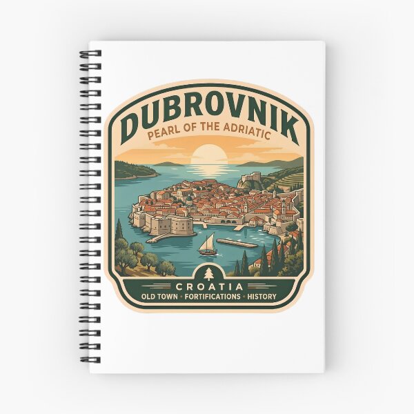 Item preview, Vintage Dubrovnik Old Town Croatia Pearl of the Adriatic Travel Badge designed and sold by LittleArij.