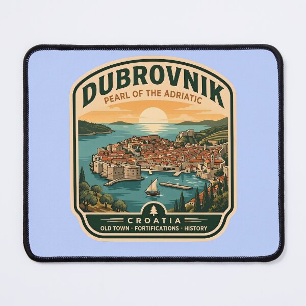 Item preview, Vintage Dubrovnik Old Town Croatia Pearl of the Adriatic Travel Badge designed and sold by LittleArij.