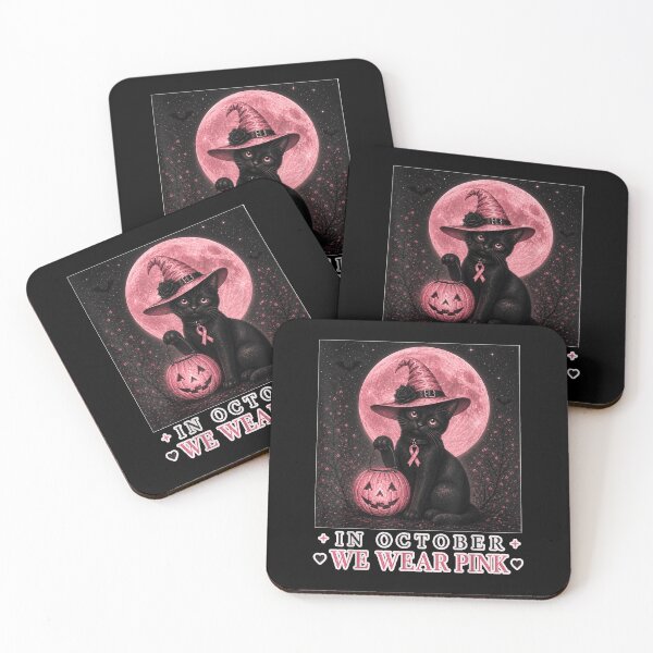 Item preview, Pink Out Black Cat Witch Halloween Breast Cancer Awareness designed and sold by BancaJone.
