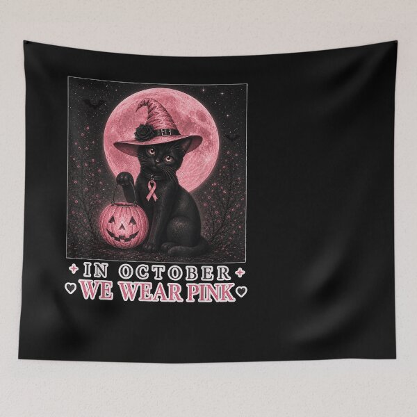 Item preview, Pink Out Black Cat Witch Halloween Breast Cancer Awareness designed and sold by BancaJone.