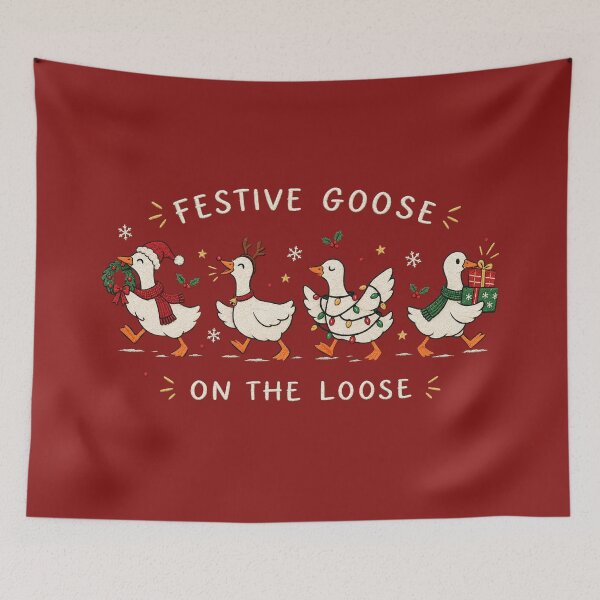 Item preview, Goose On The Loose Christmas, Funny Festive Holiday Goose, Cute Silly Goose Xmas Design, Christmas Gift for Her designed and sold by Quiajia.