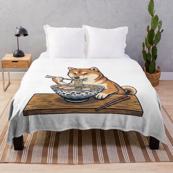 Aperçu de l'œuvre shiba mangeant des ramen créée et vendue par Rockveil Co..