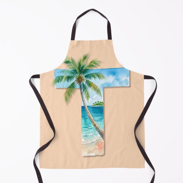 Item preview, Coastal Initial T Palm Tree Tropical Beach Monogram Design designed and sold by Sea Gem.
