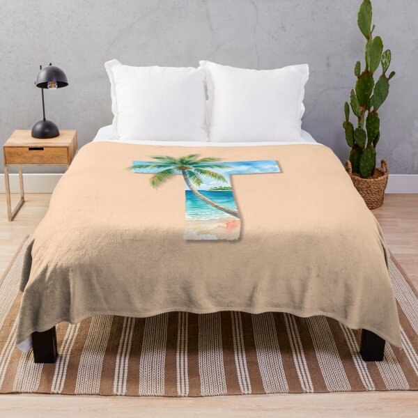 Item preview, Coastal Initial T Palm Tree Tropical Beach Monogram Design designed and sold by Sea Gem.