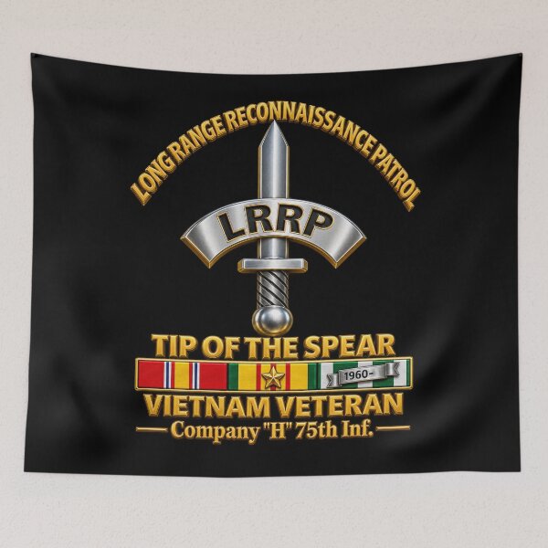 Item preview, Army - Badge - LRRP - Tip of the Spear - Vietnam Vet w SVC - Company H 75th Inf designed and sold by Military Insignia Products.