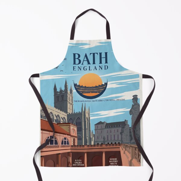 Item preview, Bath Original Custom Vintage Poster Wall Art Design Gift Pillow Home Soft Furnishing designed and sold by Cool Robot Bro..
