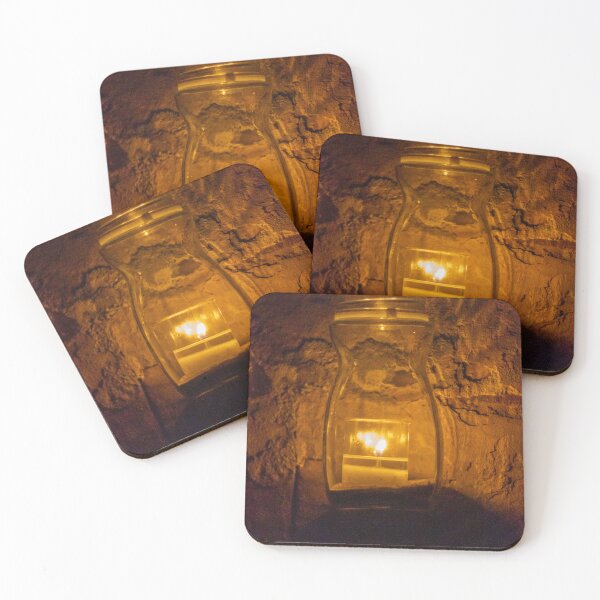 Item preview, Warm Lantern Illuminates Rustic Tunnel Wall With Candlelight In Old Stone Cave designed and sold by Nmallia.