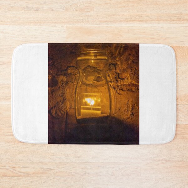 Item preview, Warm Lantern Illuminates Rustic Tunnel Wall With Candlelight In Old Stone Cave designed and sold by Nmallia.