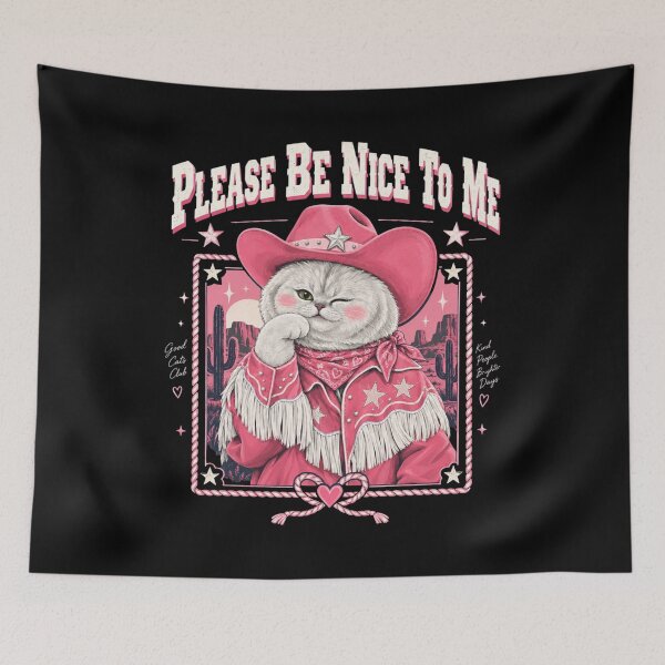 Item preview, Please Be Nice to Me, Funny Cat Dark Denim Style, Cute Moody Cat Graphic, Vintage Casual Cat Lover Gift designed and sold by Quiajia.
