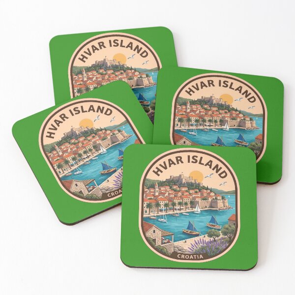 Item preview, Vintage Hvar Island Croatia Mediterranean Harbor Lavender Travel Badge designed and sold by LittleArij.