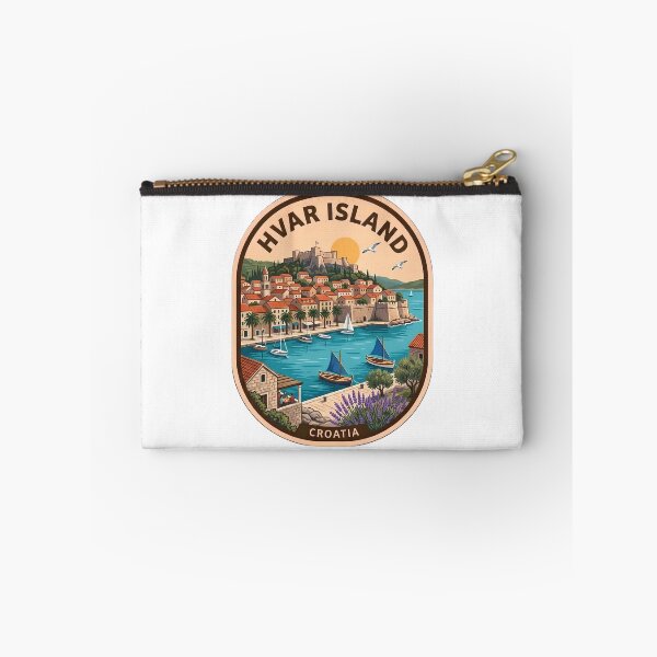Item preview, Vintage Hvar Island Croatia Mediterranean Harbor Lavender Travel Badge designed and sold by LittleArij.