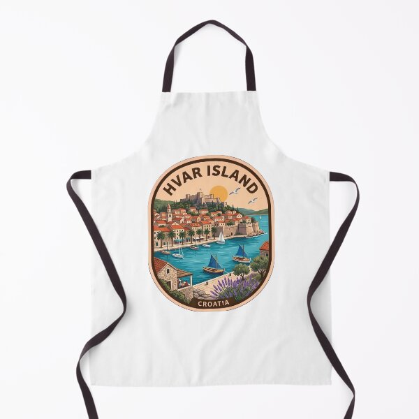 Item preview, Vintage Hvar Island Croatia Mediterranean Harbor Lavender Travel Badge designed and sold by LittleArij.