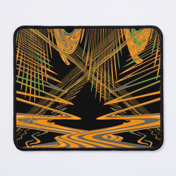 Item preview, Abstract Orange Green Distorted Perspective Pattern designed and sold by MigWhimsy.