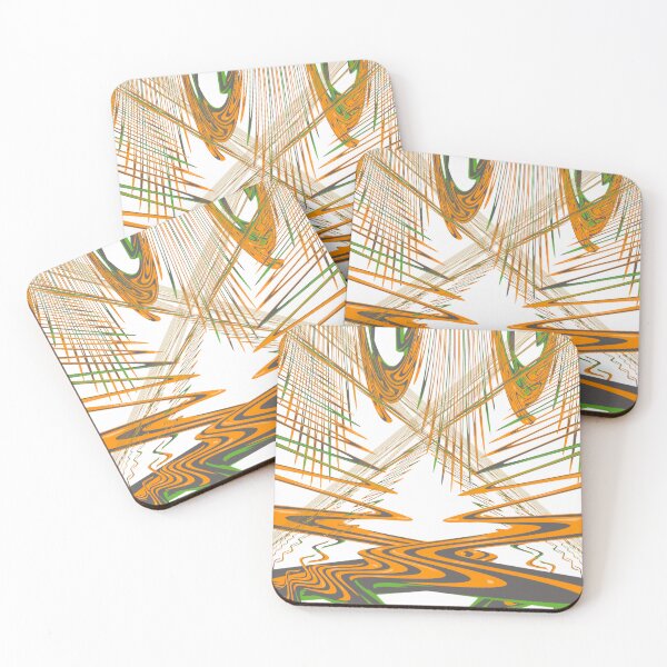 Item preview, Abstract Orange Green Distorted Perspective Pattern designed and sold by MigWhimsy.