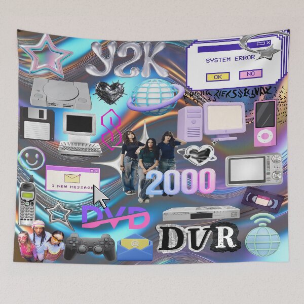 Item preview, Y2K Cybercore Futurism Retro Tech Digital Nostalgia Sticker-Bomb Art designed and sold by Side By Side Studio.