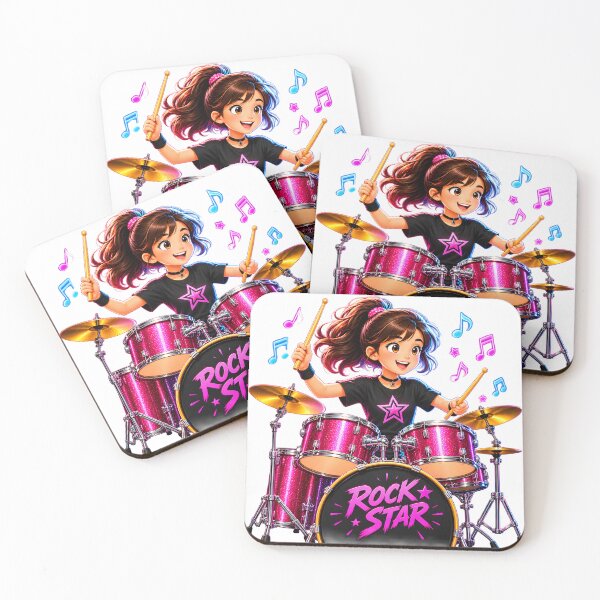 Item preview, Cute Rock Star Girl Drummer designed and sold by MagicCrystal.