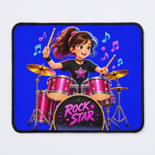 Item preview, Cute Rock Star Girl Drummer designed and sold by MagicCrystal.