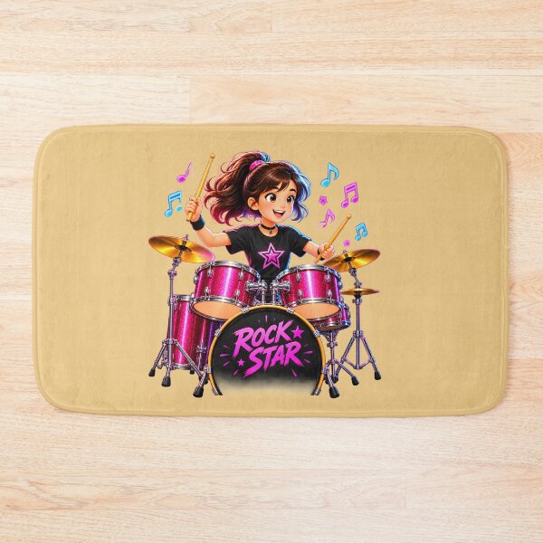 Item preview, Cute Rock Star Girl Drummer designed and sold by MagicCrystal.