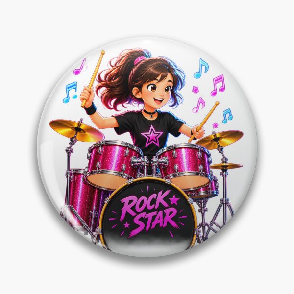 Item preview, Cute Rock Star Girl Drummer designed and sold by MagicCrystal.