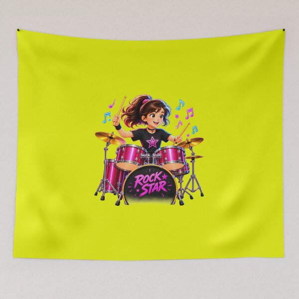 Item preview, Cute Rock Star Girl Drummer designed and sold by MagicCrystal.