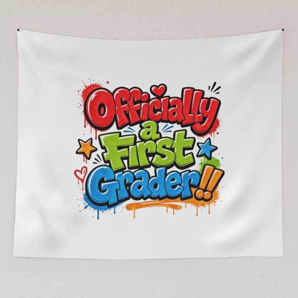 Item preview, Officially a First Grader – Colorful Back to School designed and sold by MomParentADHD.