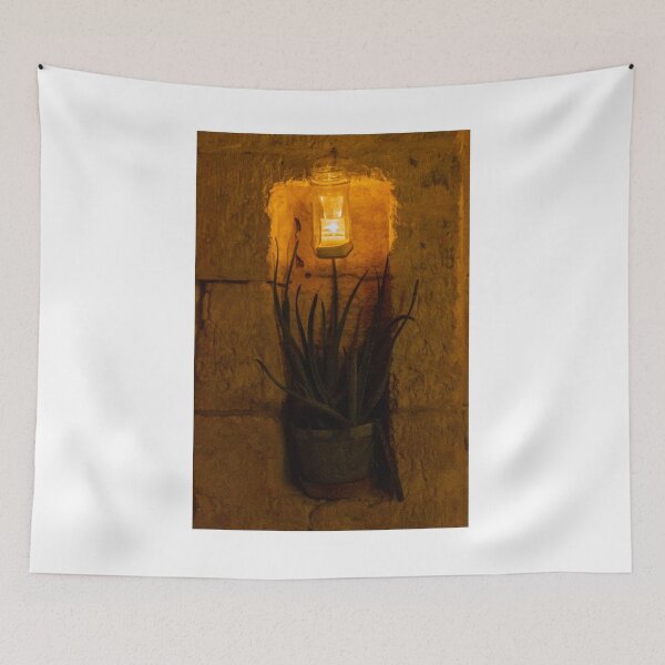 Item preview, Warm Rustic Wall Lantern With Green Plant In Pot For Cozy Home Decor And Ambient Lighting designed and sold by Nmallia.