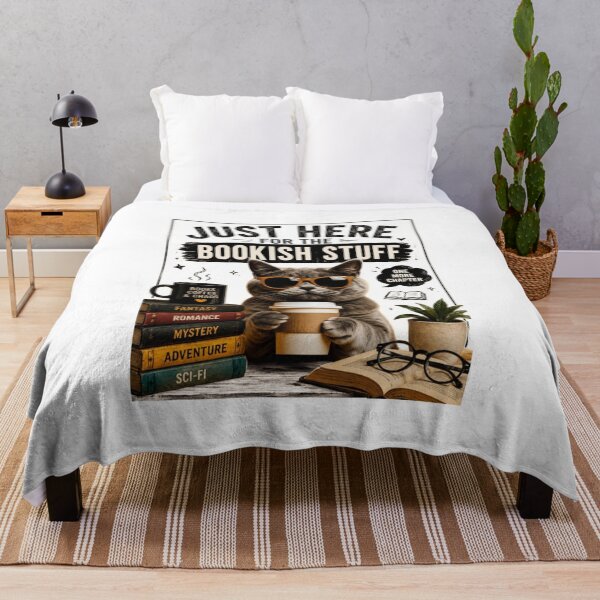 Item preview, Just Here for the Bookish Stuff – Funny Cat Book Lover Design designed and sold by Noirvasca.