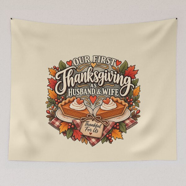 Item preview, First Thanksgiving As Husband And Wife Newlywed Gift Fall Style designed and sold by Corvoria.