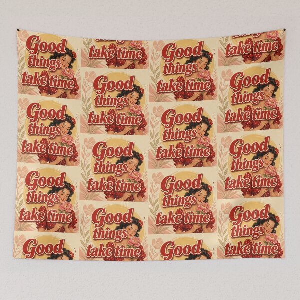 Item preview, Good Things Take Time Vintage Pin-Up Poster designed and sold by HappyOops.