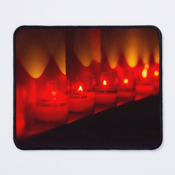 Item preview, Row of Red Candles Lighting A Dark Surface With Warm, Cozy Ambience designed and sold by Nmallia.