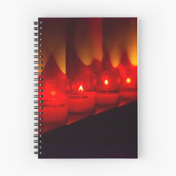 Item preview, Row of Red Candles Lighting A Dark Surface With Warm, Cozy Ambience designed and sold by Nmallia.