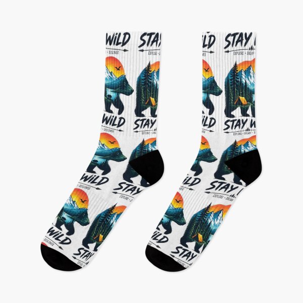 Item preview, Stay Wild Bear Silhouette Nature Camping Adventure designed and sold by Pyt27.