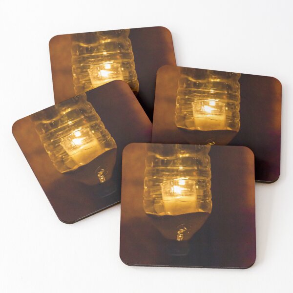 Item preview, Amber Glass With Candle Inside Creating Warm Cozy Glow For Evening Relaxation designed and sold by Nmallia.