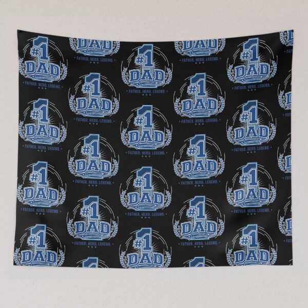 Item preview, Number 1 Dad Father Hero Legend Blue Laurel Wreath designed and sold by Dravienart.