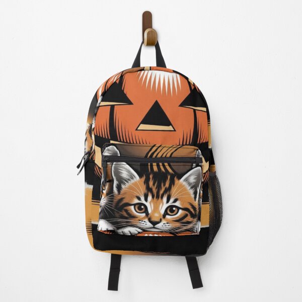 Item preview, Cute Kittens Peeking From Pumpkin Halloween Art designed and sold by DailySparks.