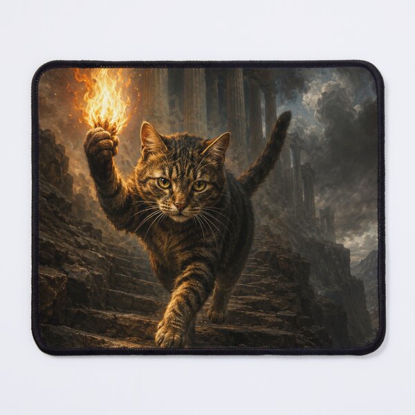 Item preview, Cat Stealing Sacred Fire designed and sold by Ocelot-T.