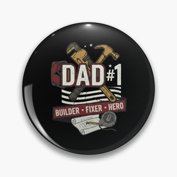 Item preview, Dad Number 1 Builder Fixer Hero Handyman Tools Blueprint Tape Measure designed and sold by Dravienart.