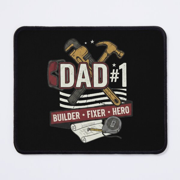 Item preview, Dad Number 1 Builder Fixer Hero Handyman Tools Blueprint Tape Measure designed and sold by Dravienart.
