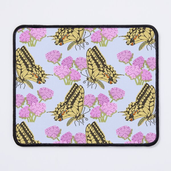 Item preview, Pattern of a swallowtail Butterfly and pink wild flowers designed and sold by FandomizedRose.