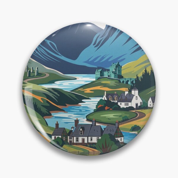 Item preview, Scottish Highlands Cow Scotland Original Custom Vintage Poster Wall Art Design designed and sold by Cool Robot Bro..