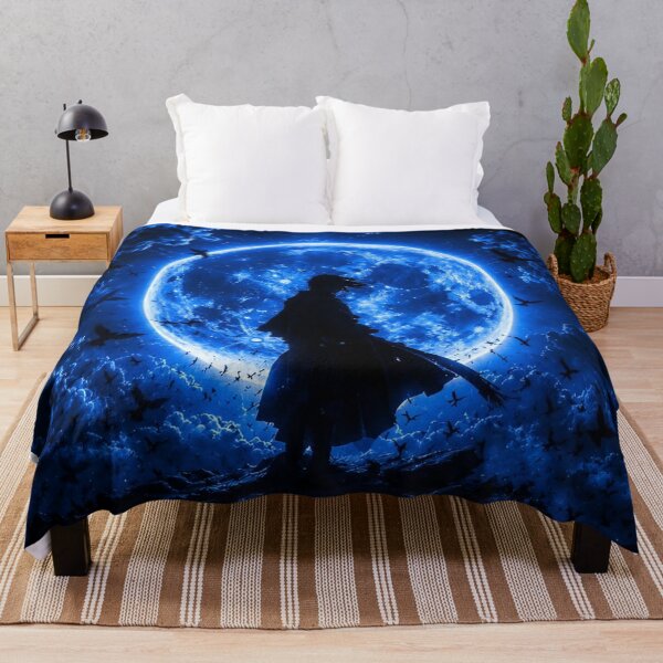 Item preview, Blue Moon Warrior – Dark Fantasy Samurai Under a Glowing Full Moon designed and sold by Dyan4.